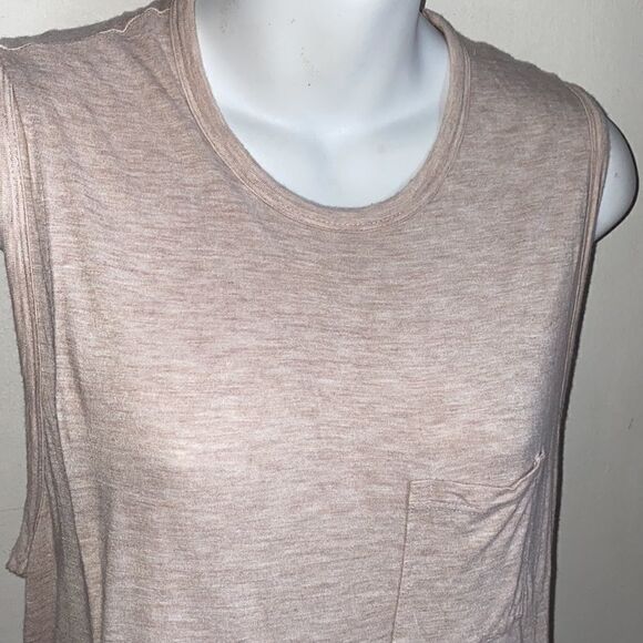 T BY ALEXANDER WANG Heathered Oatmeal Overlap Muscle Tee Dress-S - Picture 3 of 7